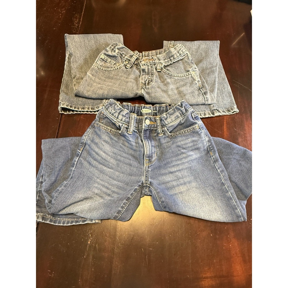 Old Navy Lee Kids Jeans Bundle Blue Denim Straight Leg Pants‎ Size 6